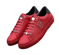 philipp plein leather low trainers qp leather red